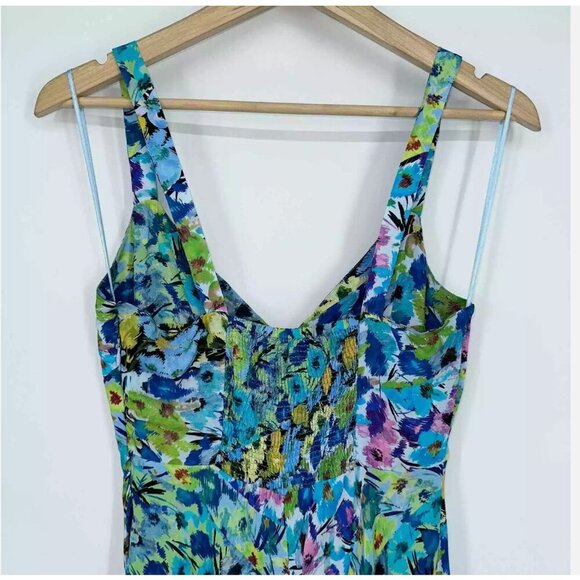 ZARA Floral Print V-Neck Midi Dress Sleeveless Flowy Size L NEW WITH TAG! - Picture 3 of 10